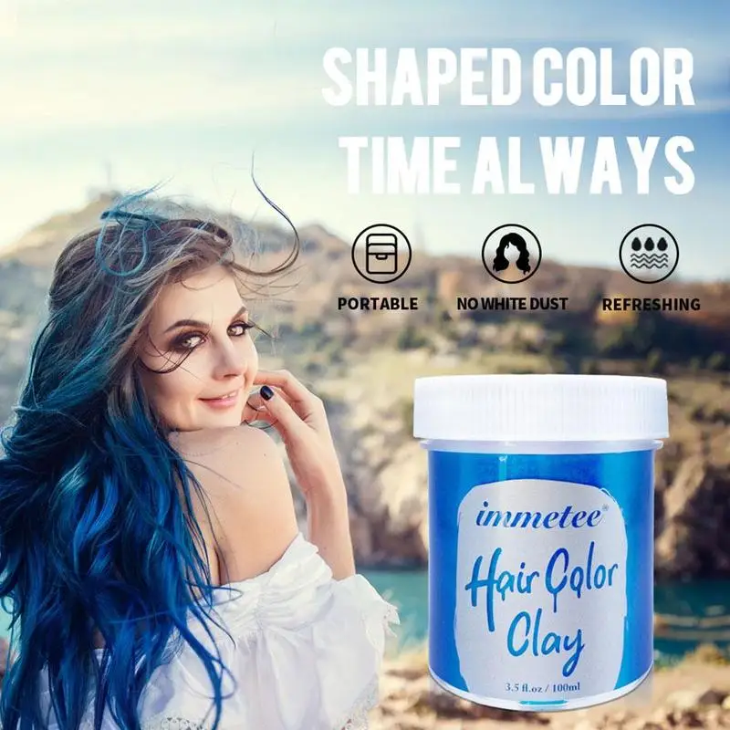 

Color Hair Wax Styling Pomade Silver Grandma Gray Disposable Natural Hair Strong Gel Cream Hair Dye for Women Men 100Ml