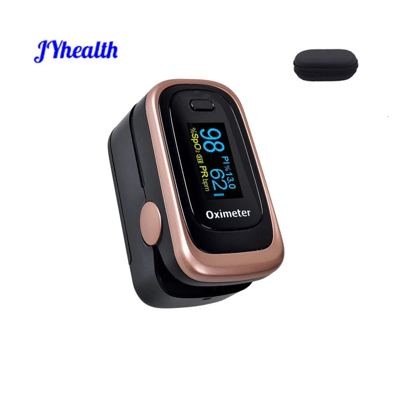 

JYHealth Medical Finger Pulse Fingertip Oled Portable Oximeter SPO2 PR 8 hours sleep monitor Blood Oxygen Oximetro De Dedo case