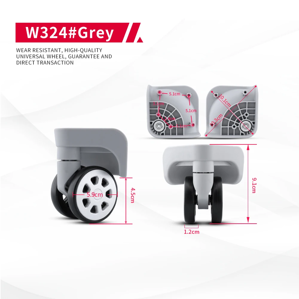 DILONG W324 Luggage Universal Wheel Hard Case Roller Trolley Case Accessories Luggage Silent Replacement Durable Casters