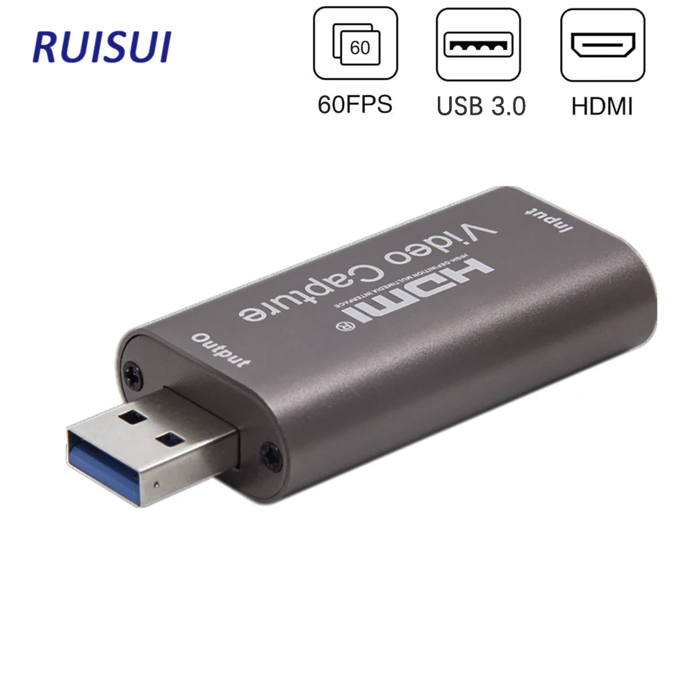 

USB Audio Video Capture Card 4K 1080P HDMI to USB 3.0 Record to DSLR Camcorder Action Cam Computer for Gaming Streaming Teaching