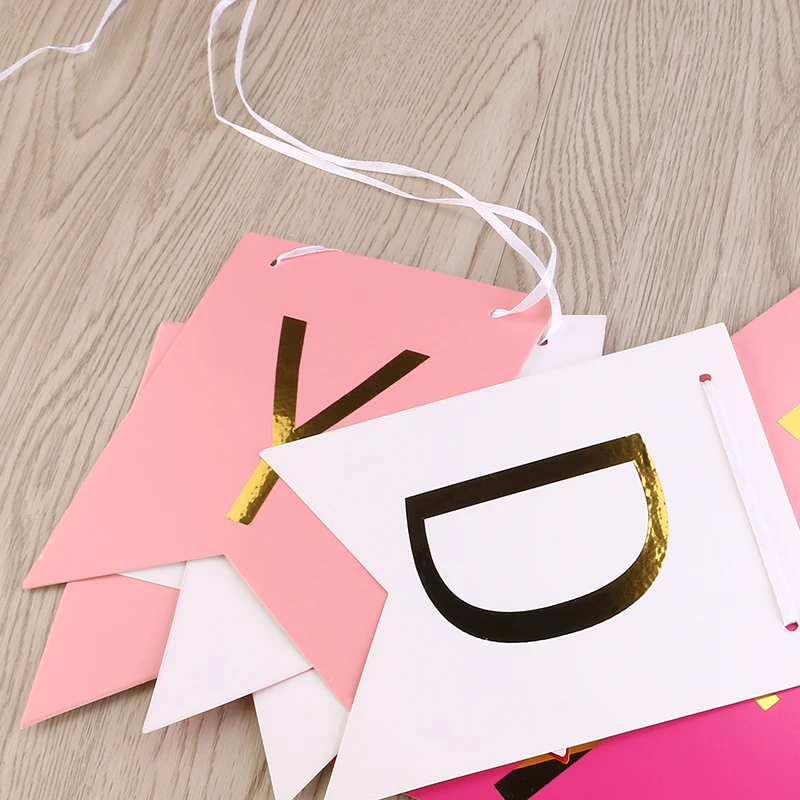 Баннер на день рождения с Бумага овсянка гирлянды из флажков для маленьких