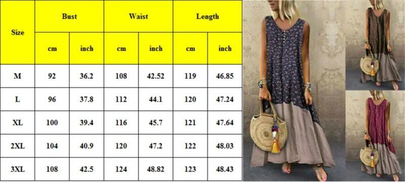 Платье женское длинное в стиле ретро хлопково-льняное свободное Макси-платье