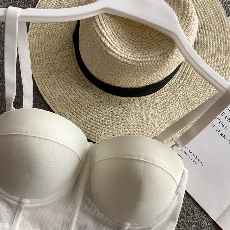 Sexy Bustiers Gothic Corset Top Night Club Party Women's Cropped Tank Push Up Chest Binder Bra Bralette Overbust Corsets | Женская