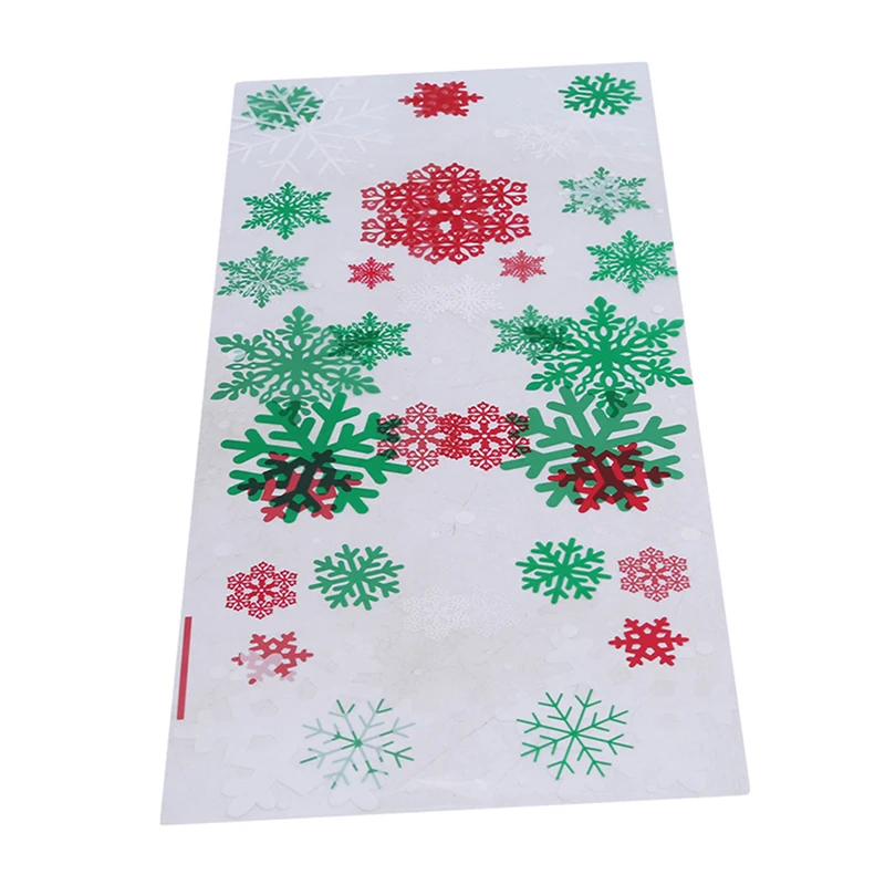 

Christmas Transparent Bag Candy Bag 50Pcs Thick Plastic Bag Gift Baking Packaging A Variety Of Patterns Christmas Gift Bags