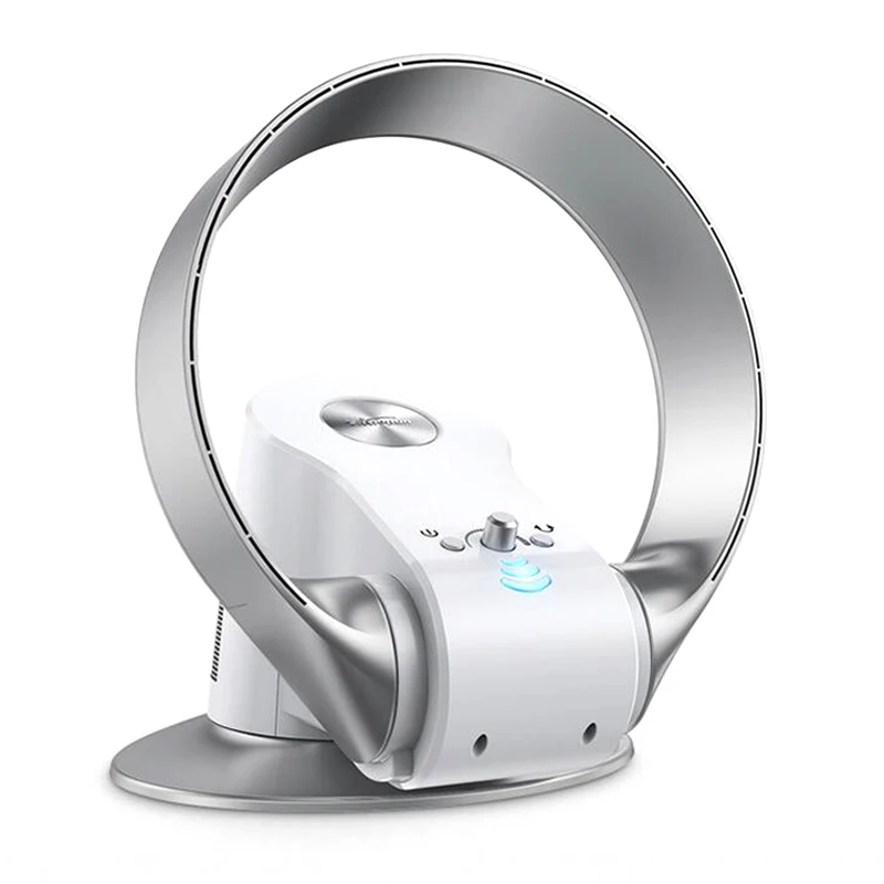 Silver 220V Супер тихий вентилятор с переменной скоростью без лопастей для дома и офиса имеет функцию дистанционного синхронизации Складной вентилятор 12 дюймов - Цвет: Silver 220V