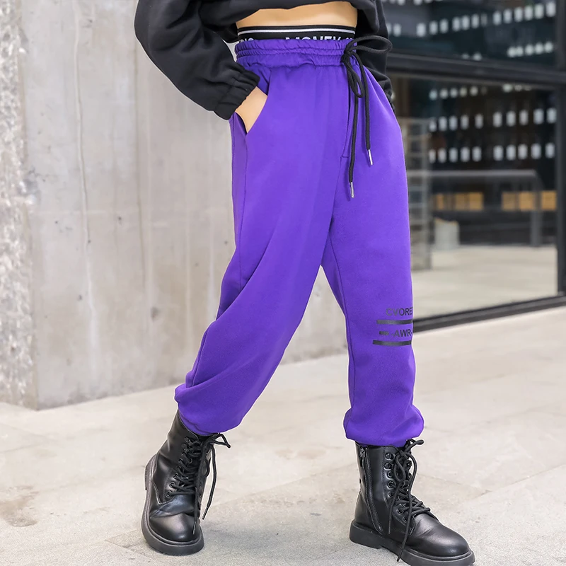 Брюки султанки для девочек с высокой талией Классические хлопковые трикотажные