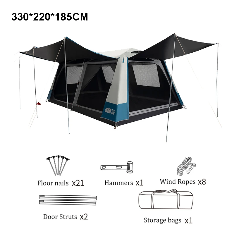 

2 Rooms And 1 Living Room Automatic Tent Large Space Double Layer Waterproof Four Season Luxurious Large Tent Camping Tent