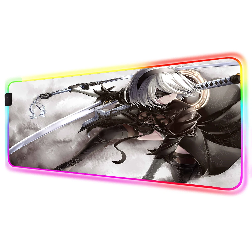 Игровой коврик для мыши NieR Automata RGB игровые аксессуары светодиодный Настольный