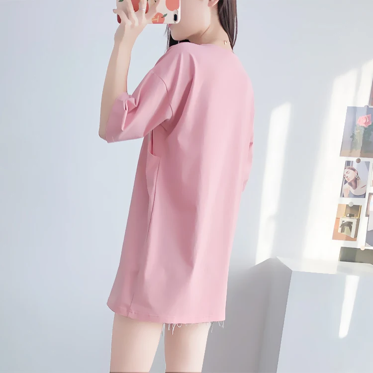 Натуральный хлопок середины Длина Стиль футболка для женщин по беременности и