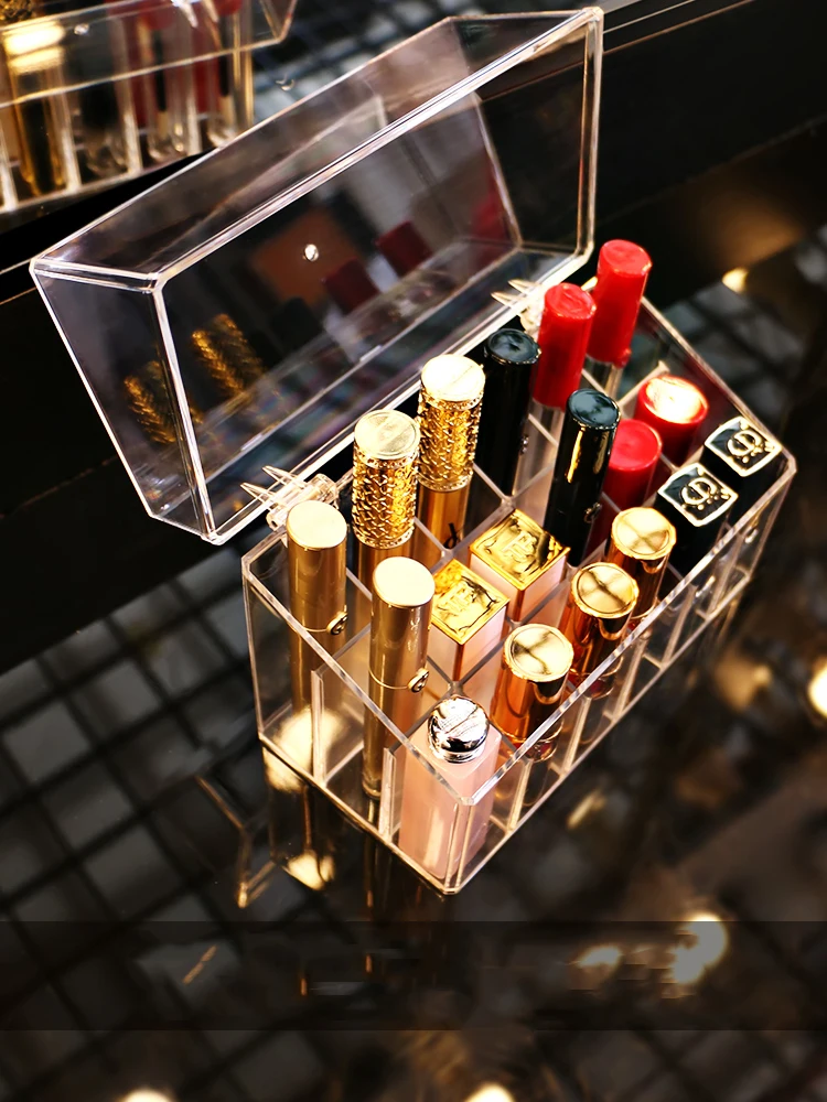 

Transparent Acrylic Lipstick Storage Box Cosmetic Jewlry Lip Gloss Fish shape Storage Display Holder Makeup Organizer Stand Rack