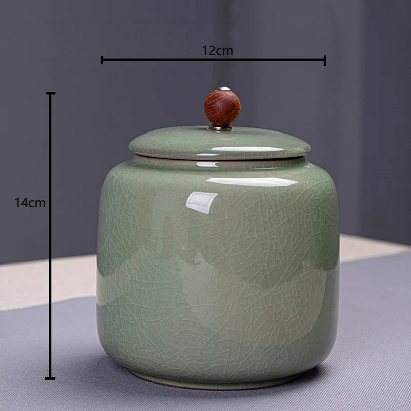 

WBBOOMING High Quality Ceramic Tea Storage Bottles Red And Jade Green Two Colors Nut Tea Coffee Sugar Storage Jar Home Container