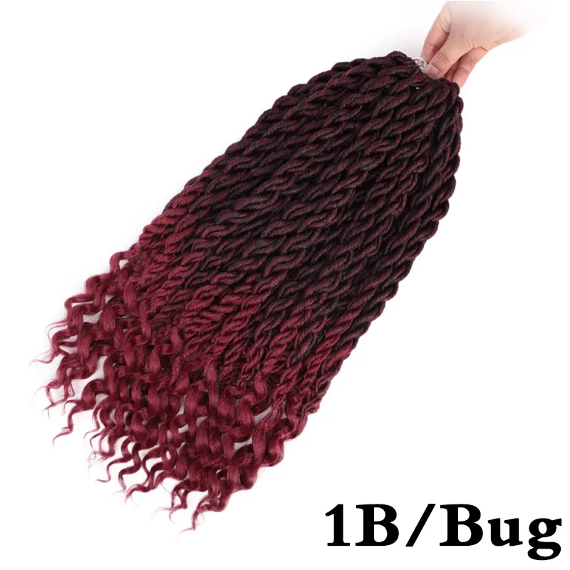 Элегантные Музы богемные вязанные косички Faux locs Curly вязанные волосы 18 дюймов 24 пряди Омбре косички для наращивания синтетические волосы