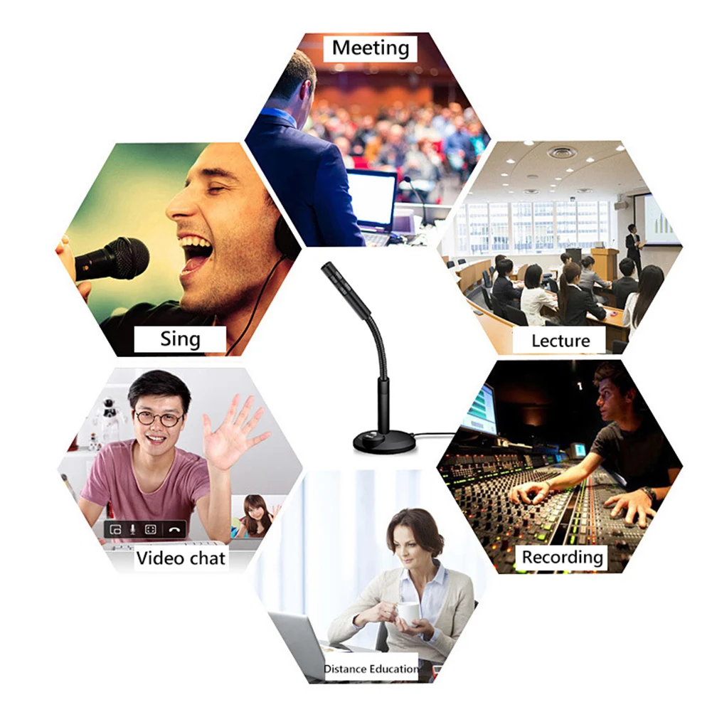 3 5mmusb wired condenser microphone for computer pc desktop laptop notebook sound recording gaming podcasting microphones free global shipping