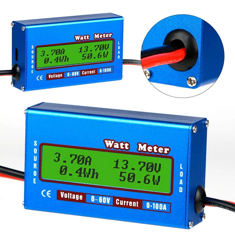 

100A 60V High Accuracy Digital LCD Watt Tester Power Meter Analyzer Voltage Consumption Performance Monitor