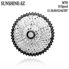 Велосипедная кассета SUNSHINE MTB 10 s, свободное колесо, 10 скоростей, 11-36T 40T 42T 46T 50T K7 10v Звездочка для горного велосипеда, запчасти