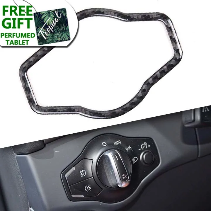 

Carbon Fiber Car Interior Headlight Head Lamp Switch Button Cover Frame for AUDI A4 B8 A5 Q5 8R 2007 2008 2009 - 2011 2015