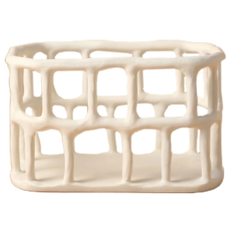 

Nordic Creative Resin Morandi Hollow Fruit Tray Home Living Room Porch Desktop Fruit Plate Snack Candy Bowl