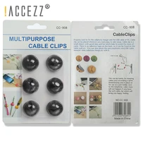 accezz 6pcs multipurpose cable clips 1 hole cable holder organizer desk use cable management for car usb charger bobbin winder