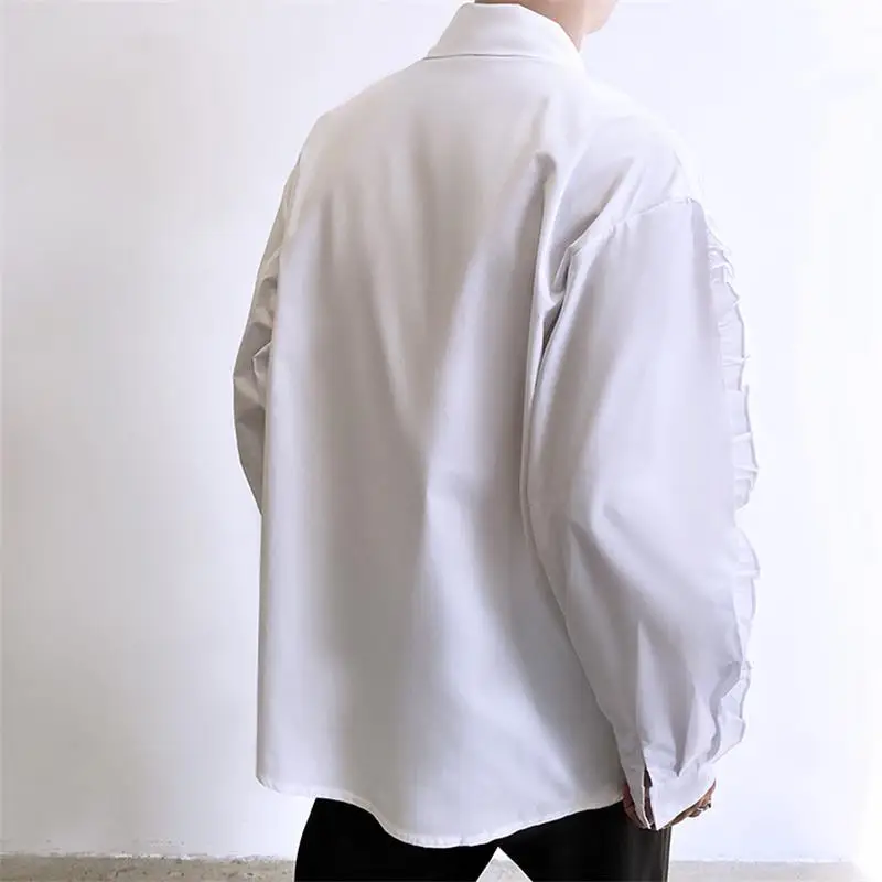 Men's Long Sleeve Shirt Spring And Autumn New Korean Japanese Wooden Ear Side Decoration Leisure Loose Large Size Shirt