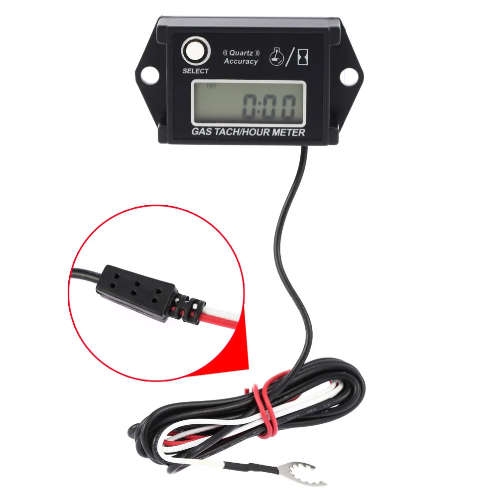 LCD Digital Tachometer Tach/Hour Meter RPM Tester termometro for 2/4 Stroke Engine Motorcycles tachometer motor | Инструменты