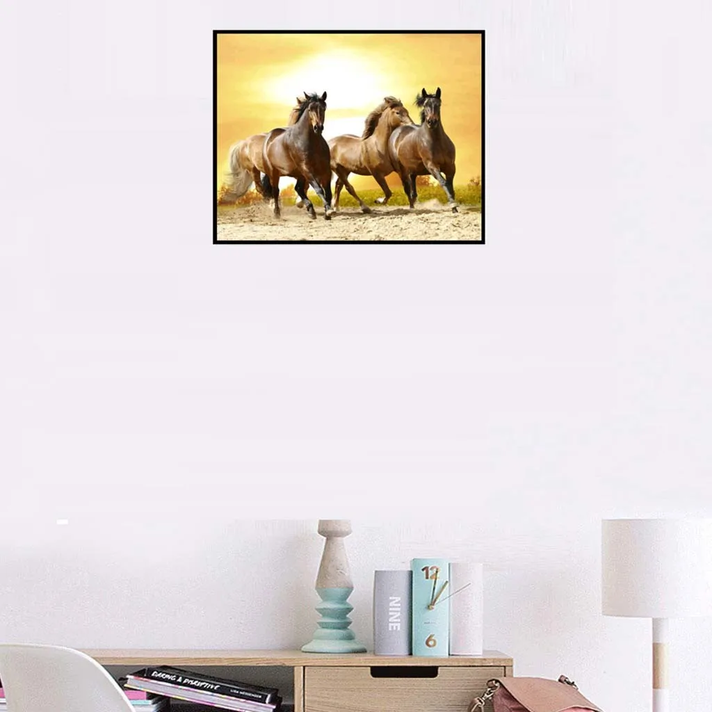 Алмазная живопись Мультяшные животные попугай тигр лошадь 5D искусственная