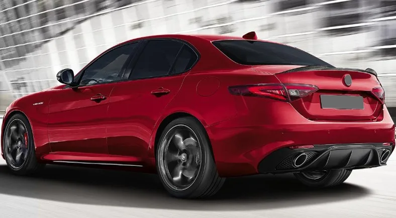 Задний бампер для губ Диффузор с выхлопной для Alfa Romeo Giulia Sedan 4 двери Quadrifoglio TI черный PP