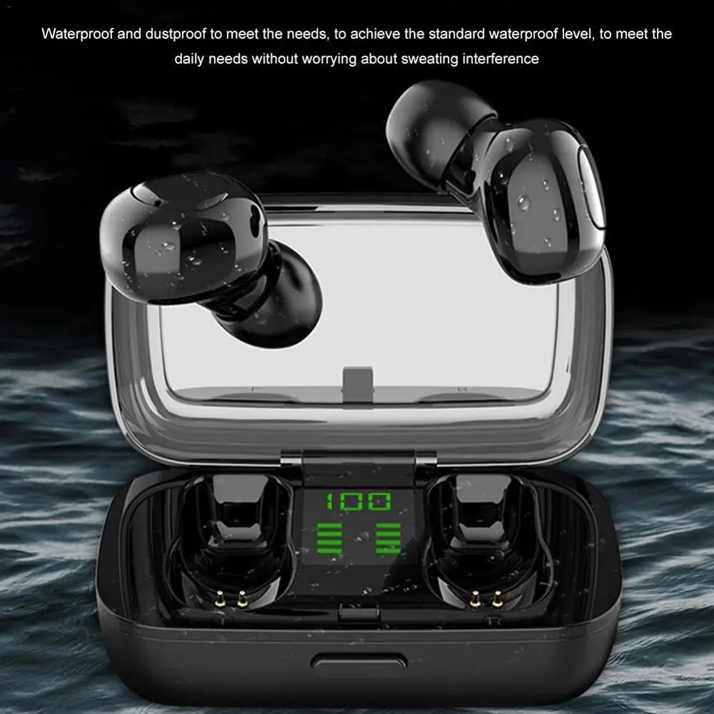 TWS IPX6 светодиодный цифровой Bluetooth 5,0 Спортивные Беспроводные наушники HIFI DSP CVC шумоподавление Музыкальная гарнитура для Xiaomi huawei samsung