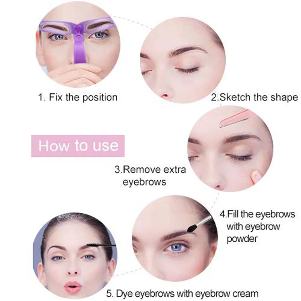 Eyebrow Stencil 8 Styles Shapes DIY Grooming Kit Shaping Templat Template Card Easy Makeup | Красота и здоровье