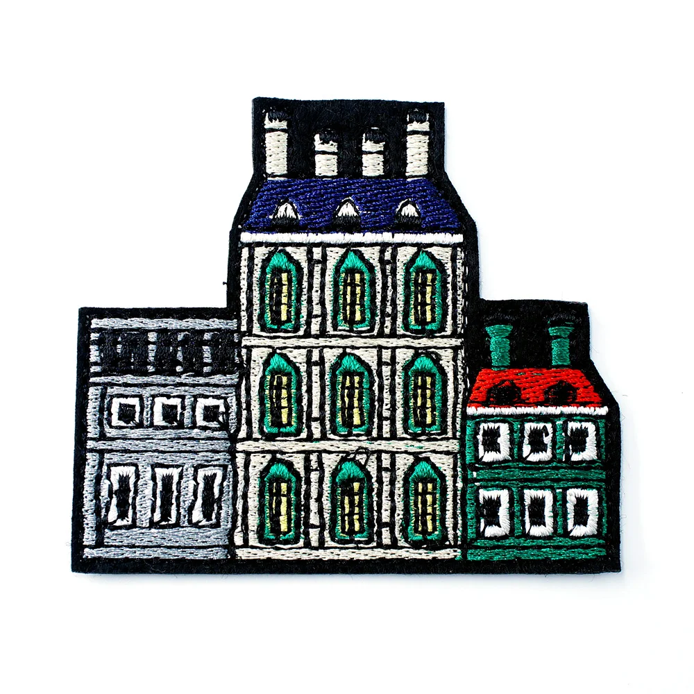 Размер дома: 6 7x7 7 см вышитая нашивка для одежды приклеиваемая утюгом аппликация