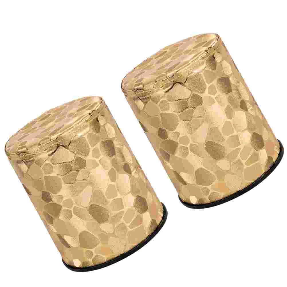 

2Pcs Leather Dice Cup Cylindrical Dice Box Anti-Cheating Dice Box KTV Funny Game Tool (Golden Pieces Pattern)