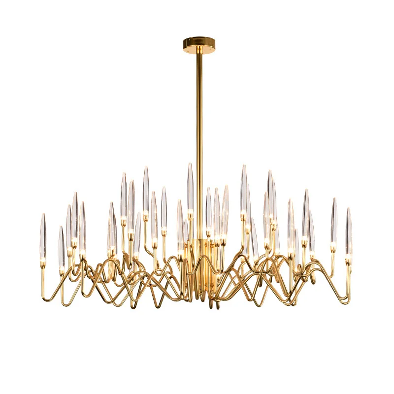 Роскошная блестящая золотая светодиодная люстра G4 для гостиной современная