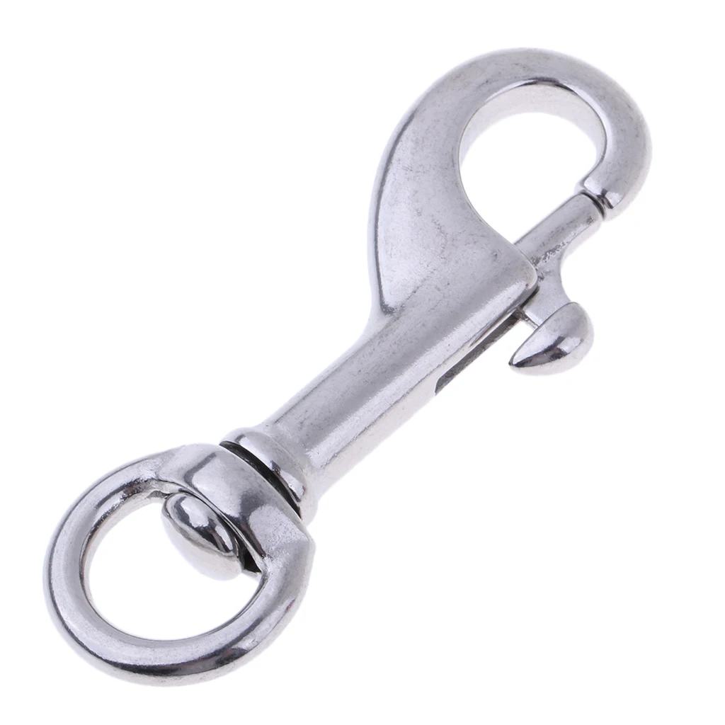 

Diving Clips, Stainless Steel Swivel Eye Snap Hook Dive Single Ended Swivel Eye Bolt Hook Buckle Dog Clip Gear Equipment 68mm