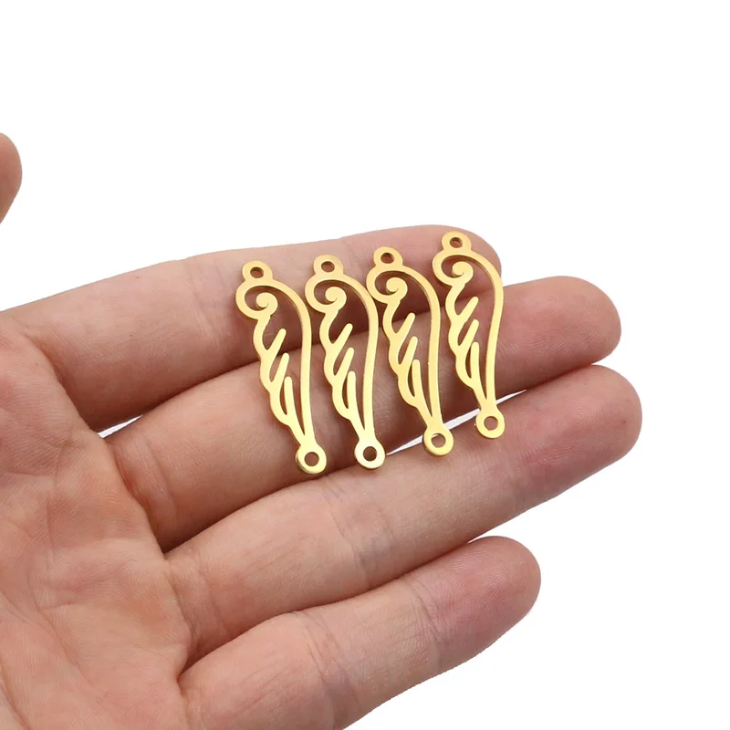 5 шт./лот Крылья Ангела из нержавеющей стали украшения подвески соединители