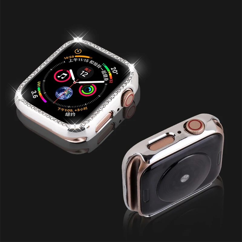 Прозрачный защитный чехол для apple watch экран серии 4 3 2 1 Алмазный s 38 мм 42 40 44 Женский