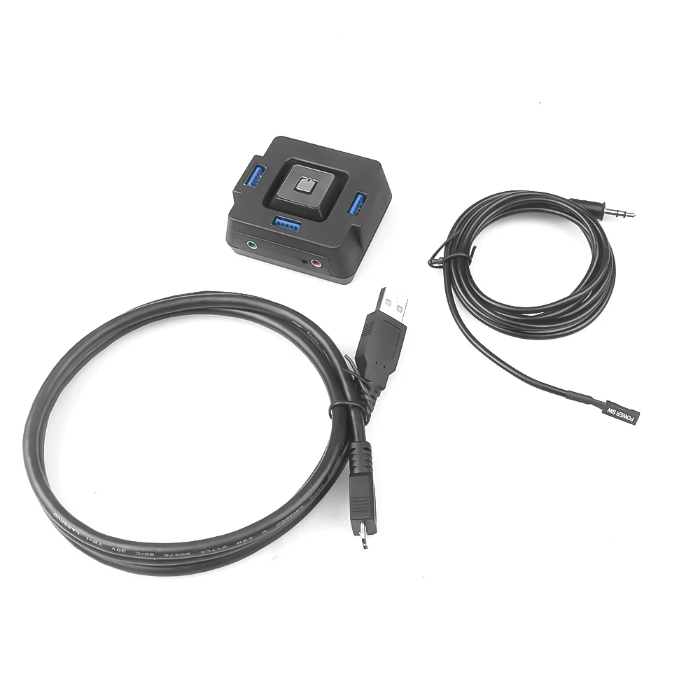 

3 Port USB 3.0 Desktop PC Switch With Audio Sound Computer Switch External Power Switch Reset Button Plug and Play