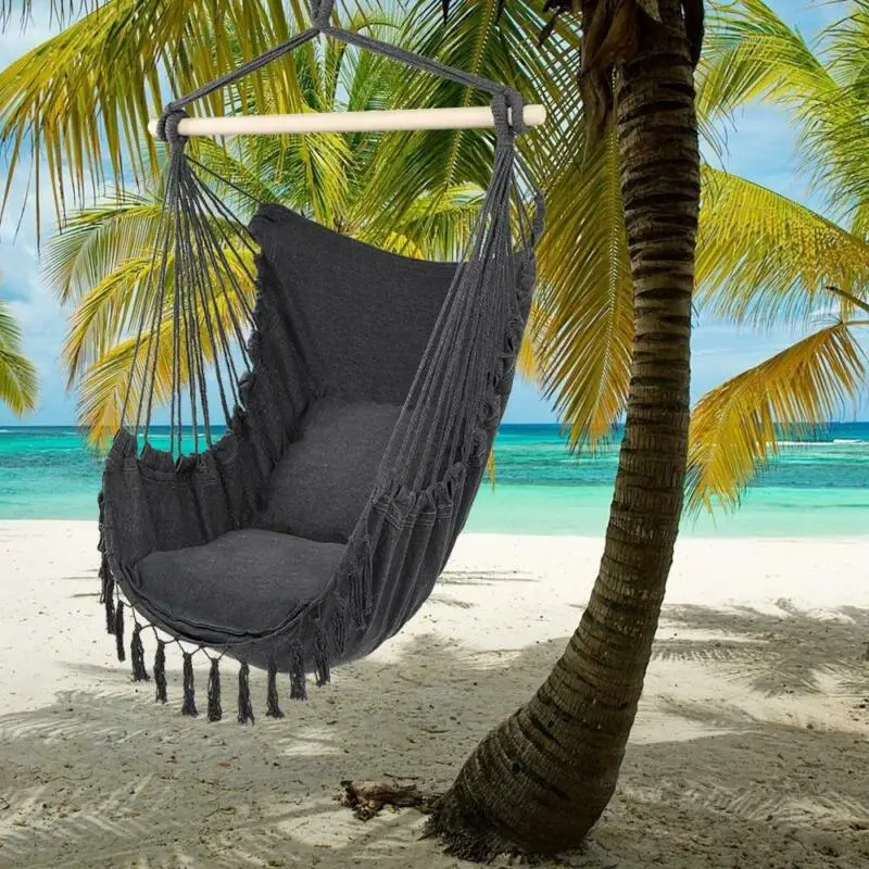 

Большой Гамак, подвесное веревочное кресло, раскачивающееся сиденье, патио, барбекю, кемпинг/с 2 подушками, США