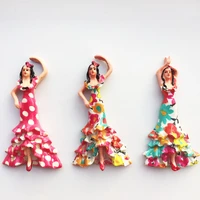 qiqipp spain creative tourist souvenir flamingo dancing girl magnet refrigerator collection decorative hand gift