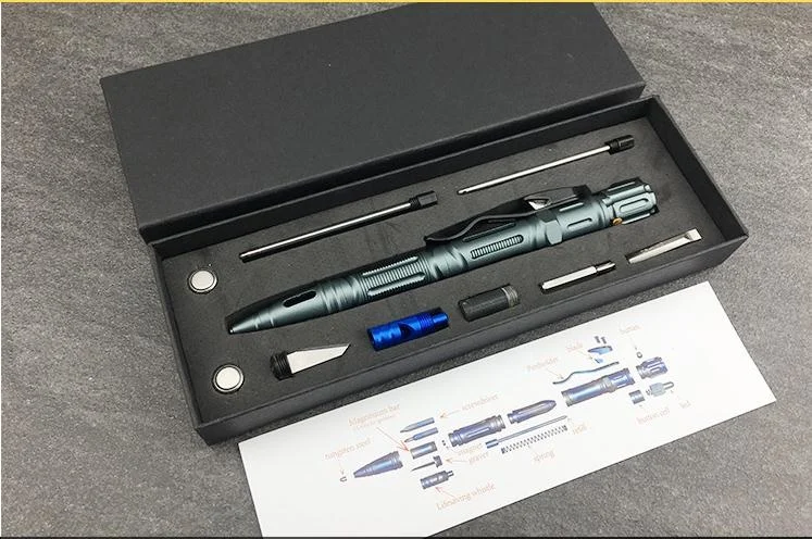 

Outdoor Survival Tactical Pen Emergency Glass Breaker Self Defense Flashlight Portable Multi-Function Screwdriver EDC Tool