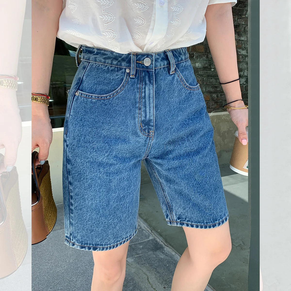 

Джинсовые шорты для женщин, Новинка лета и осени, стильные джинсовые шорты Flying Life для верховой езды, уличные пятиконечные повседневные брюк...