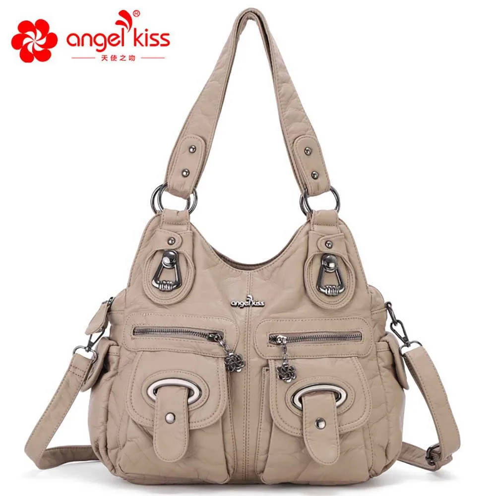 Angel Kiss модная новая стильная кожаная сумка из искусственной кожи Большая