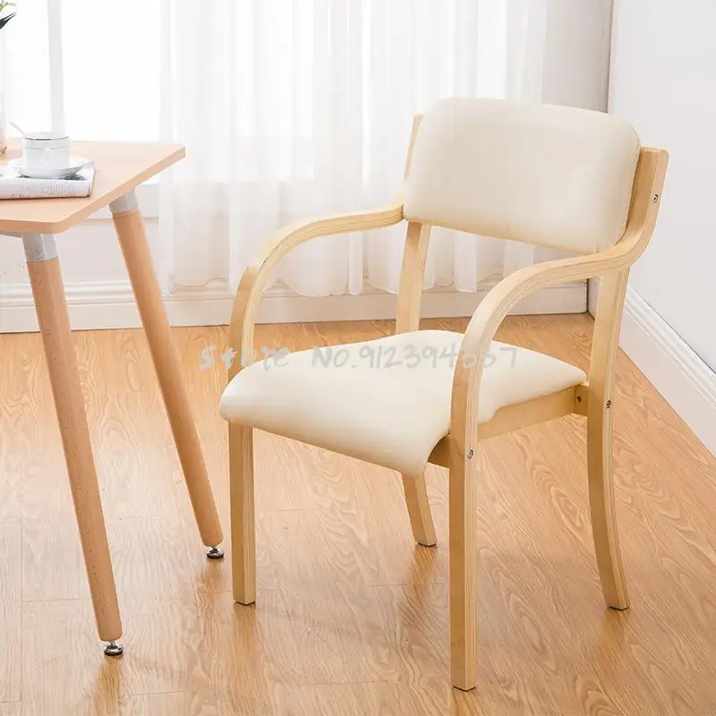 Современный минималистичный скандинавский обеденный стул из твердой древесины