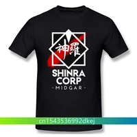 shinra corp midgar homme t shirt final fantasy role playing video game series tees pure cotton oversized short sleeve