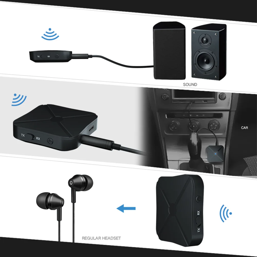 2 в 1 Bluetooth 4 приемник и передатчик беспроводной адаптер аудио с 3 5 мм AUX для