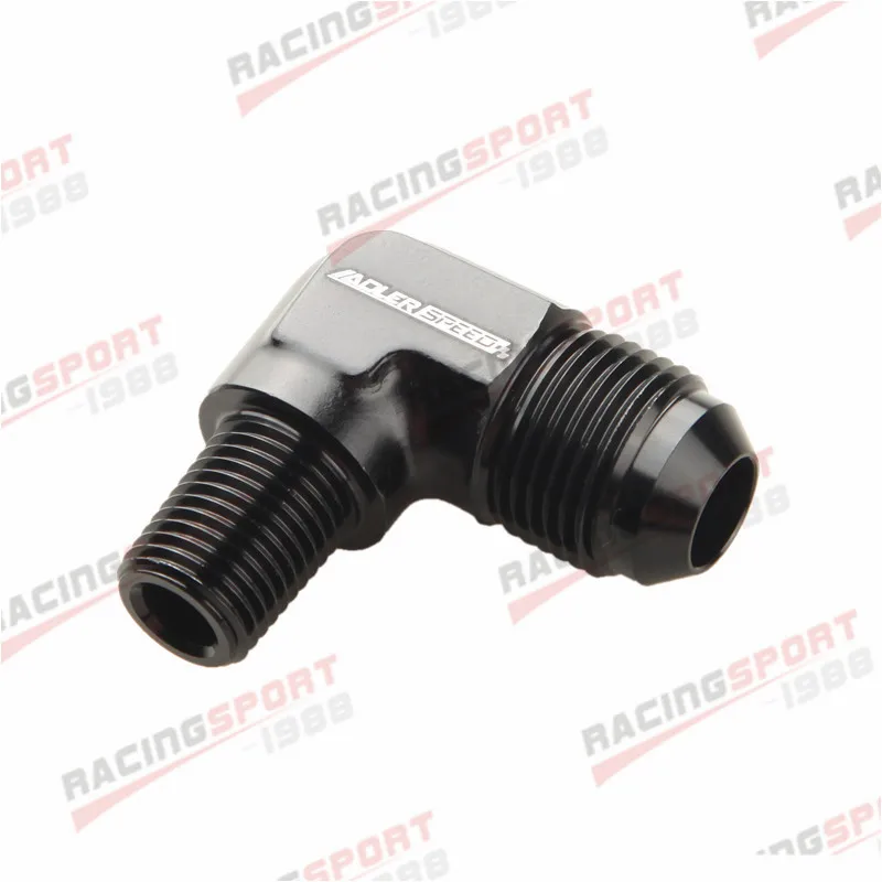 

-8 AN AN8 Male To 1/4 "NPT Aluminum 90 градусов угловой фитинг Adapter Black