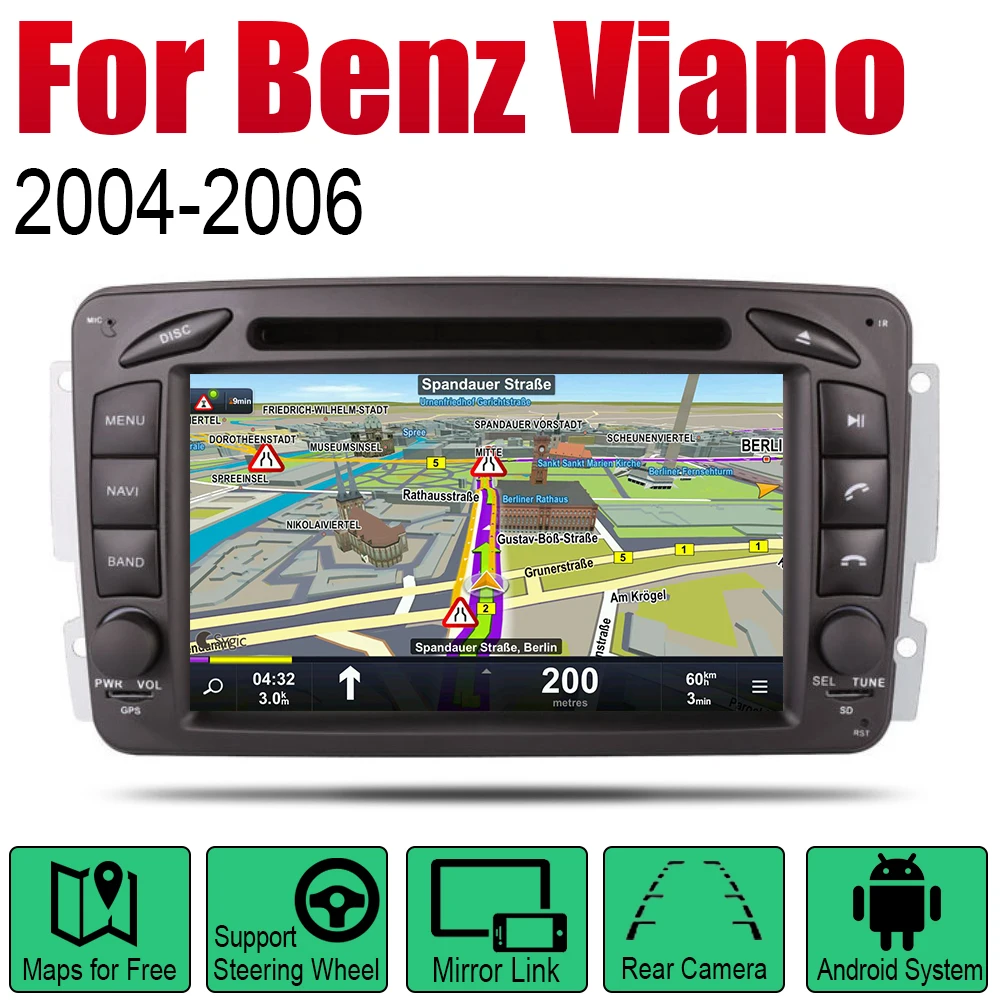 Для Mercedes Benz Viano 2004 2005 2006 NTG автомобильный Радио dvd плеер GPS навигация Android HD система