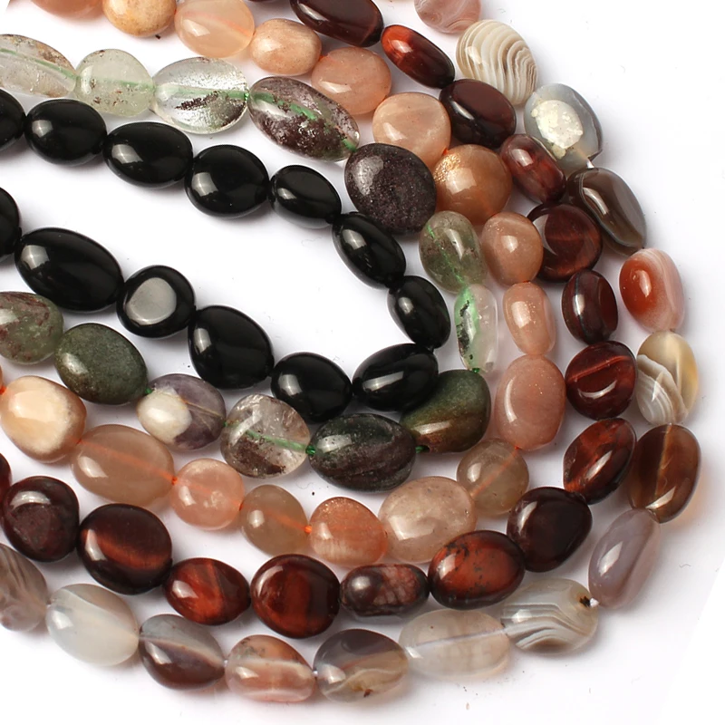 8 10 мм естественный неправильной формы Агаты обсидиан кварц Sunstone бусины