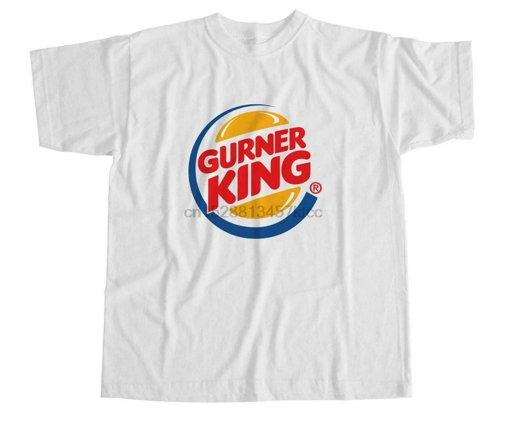 Футболка Gurner King забавная Мужская черная футболка с карикатурой бургеров размер