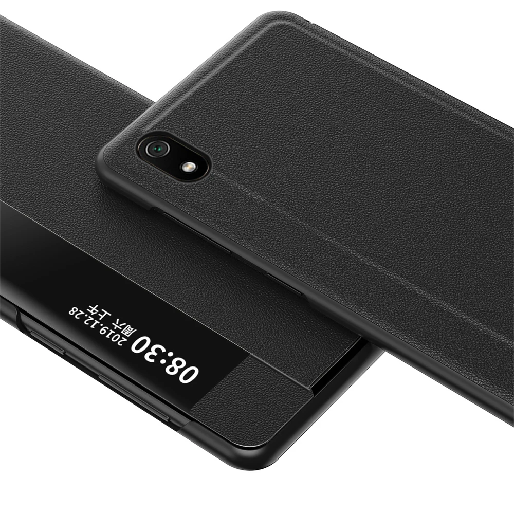 Кожаный чехол книжка Smart View для Xiaomi Redmi Note 8 7 6 5 K20 Pro 8A 7A Mi 9T A3 CC9E CC9 Note8 Note8T K 20