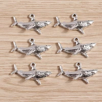 10pcs 3218mm alloy marine life shark charms for jewelry making cute drop earrings pendants necklaces diy keychains crafts gift