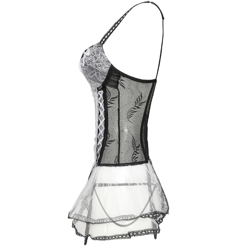 Сексуальное кружевное белье AIIOU с вышивкой женское нижнее женская ночная рубашка